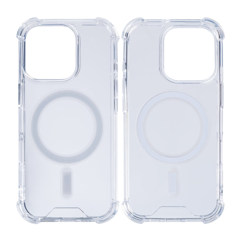 Rixus For iPhone 16 Pro Max Anti-Burst Case With MagSafe Transparent