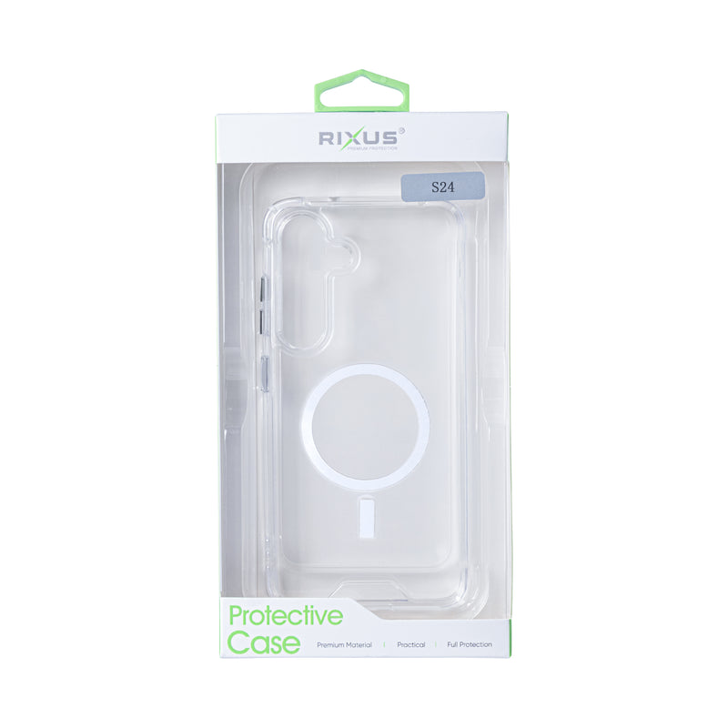 Rixus For Samsung Galaxy S24 5G S921B Crystal Clear Anti-shock TPU With MagSafe