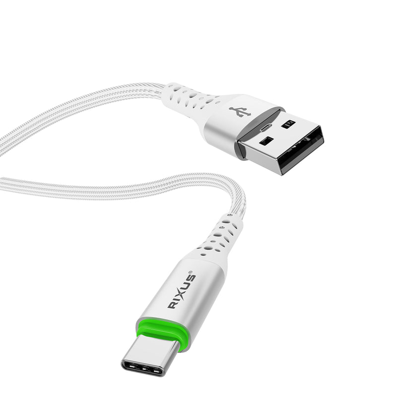 Rixus RXUC21AC Auto Disconnect USB-A To USB-C Cable White