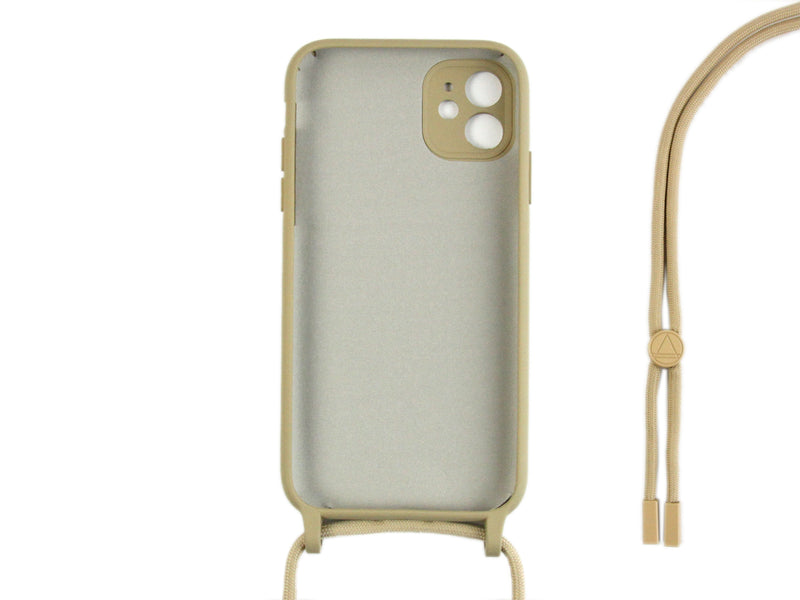 Rixus Para iPhone 12 TPU Collar Cordón Funda Oro