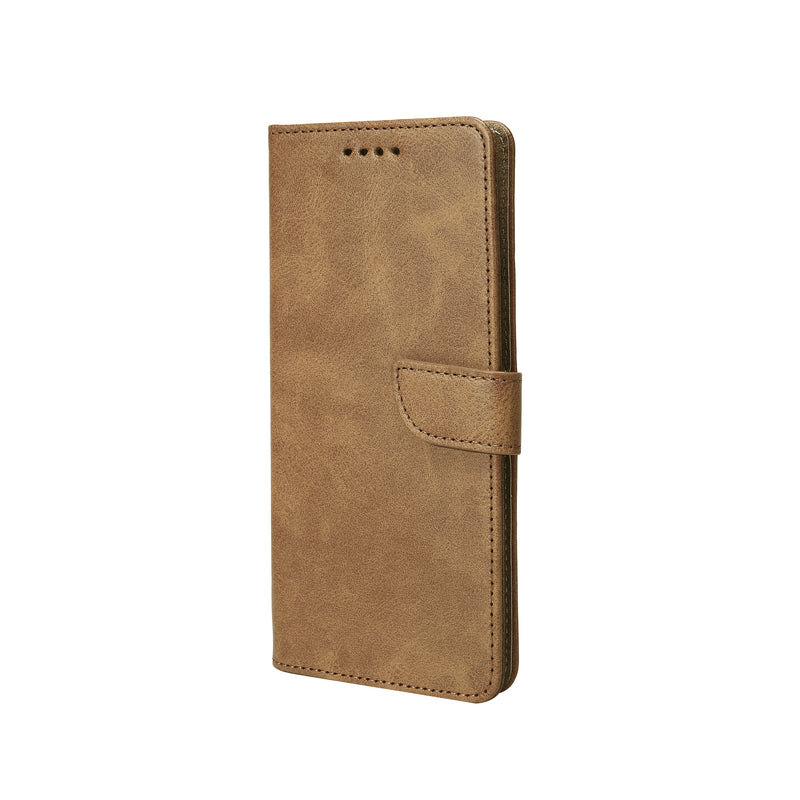 Rixus Bookcase For iPhone XR Light Brown