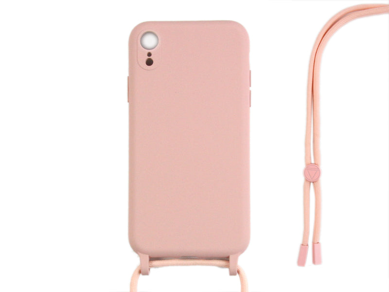 Rixus Pour iPhone XR TPU Cover Cordon Collier Rose