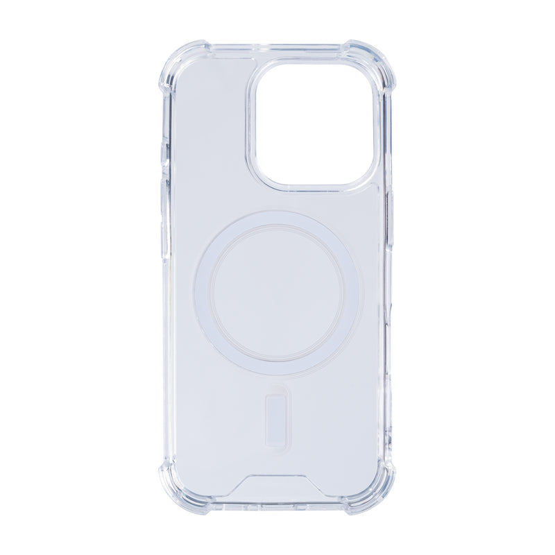 Rixus For iPhone 16 Pro Anti-Burst Case With MagSafe Transparent