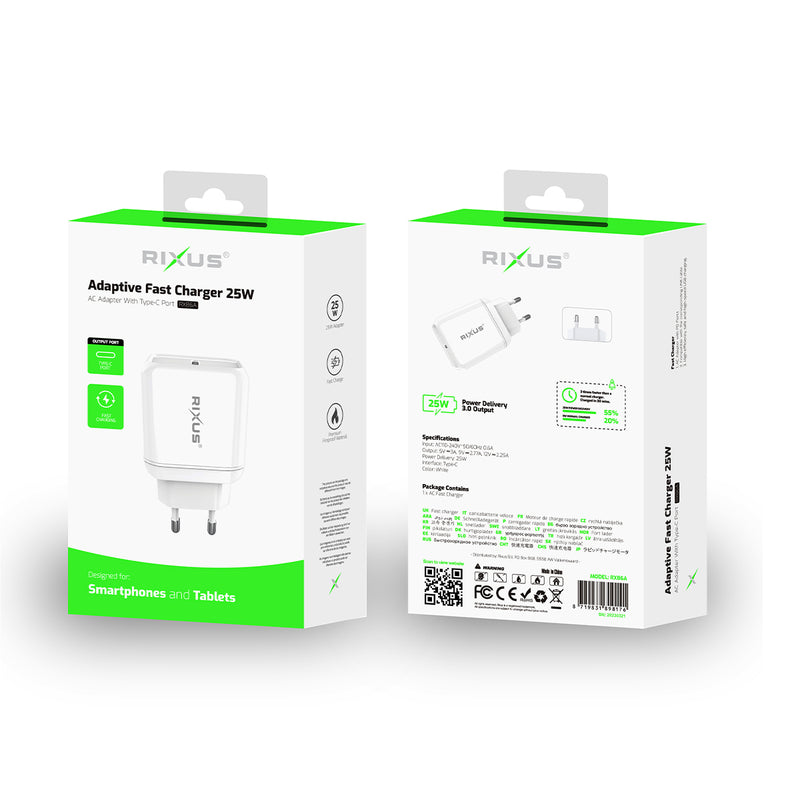 Chargeur rapide adaptatif Rixus RX86A 25W