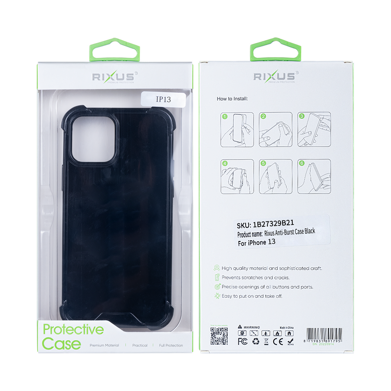 Rixus Para Funda Antirotura iPhone 13 Negra