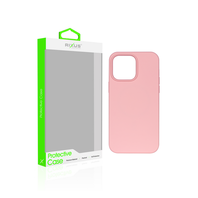 Rixus For iPhone 14 Plus Soft TPU Phone Case With MagSafe Pink