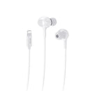 Rixus RXHD56LW Lighting Wired Earbud Type Headphone With Microphone White