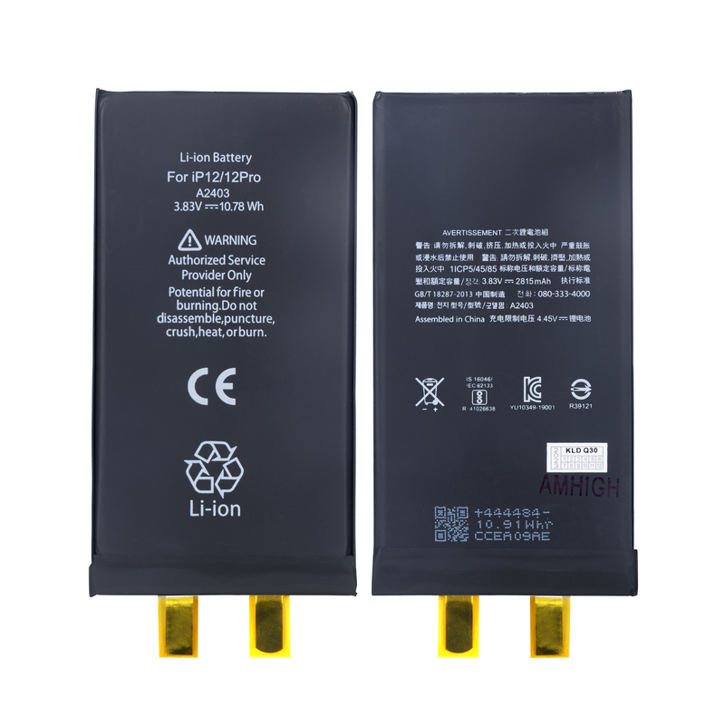 For iPhone 12 / 12 Pro Battery (Spot Welding Required) 2815mAh No BMS / IC