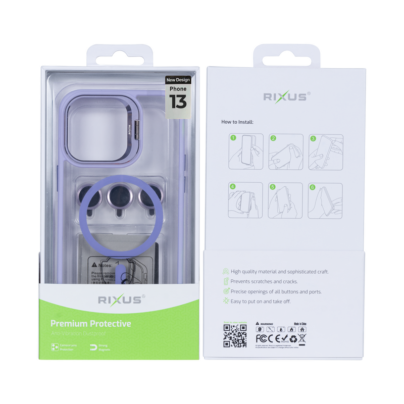 Rixus Classic 03 Case With MagSafe For iPhone 13 Light Purple