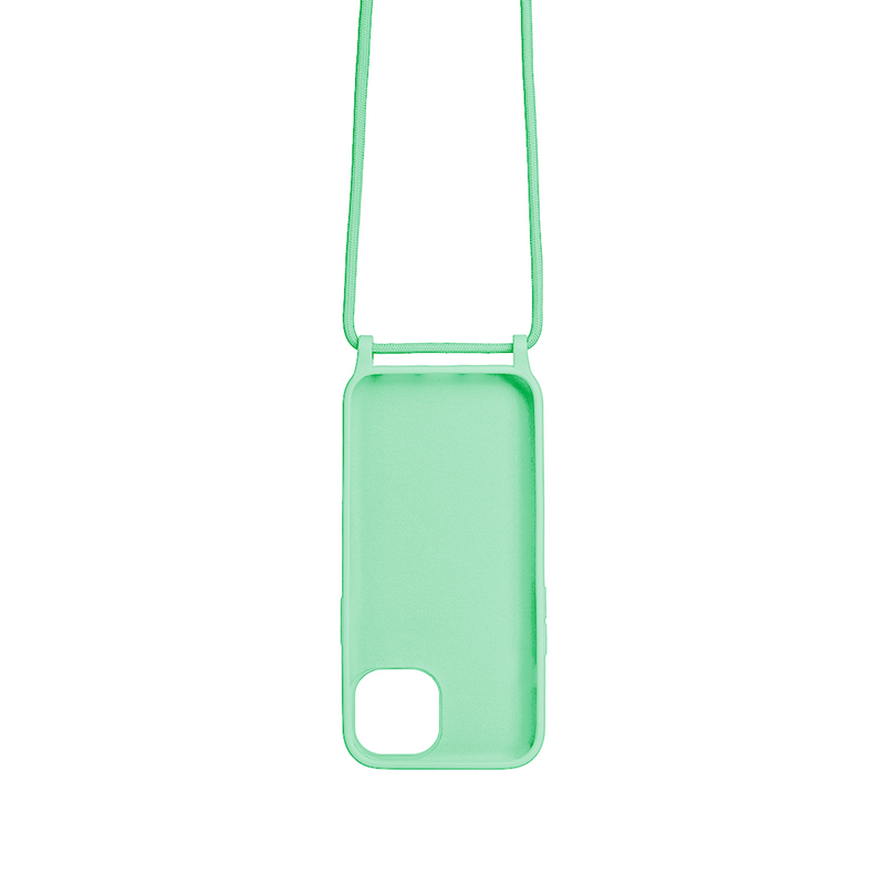 Rixus For iPhone 15 TPU Necklace Cord Cover Matcha