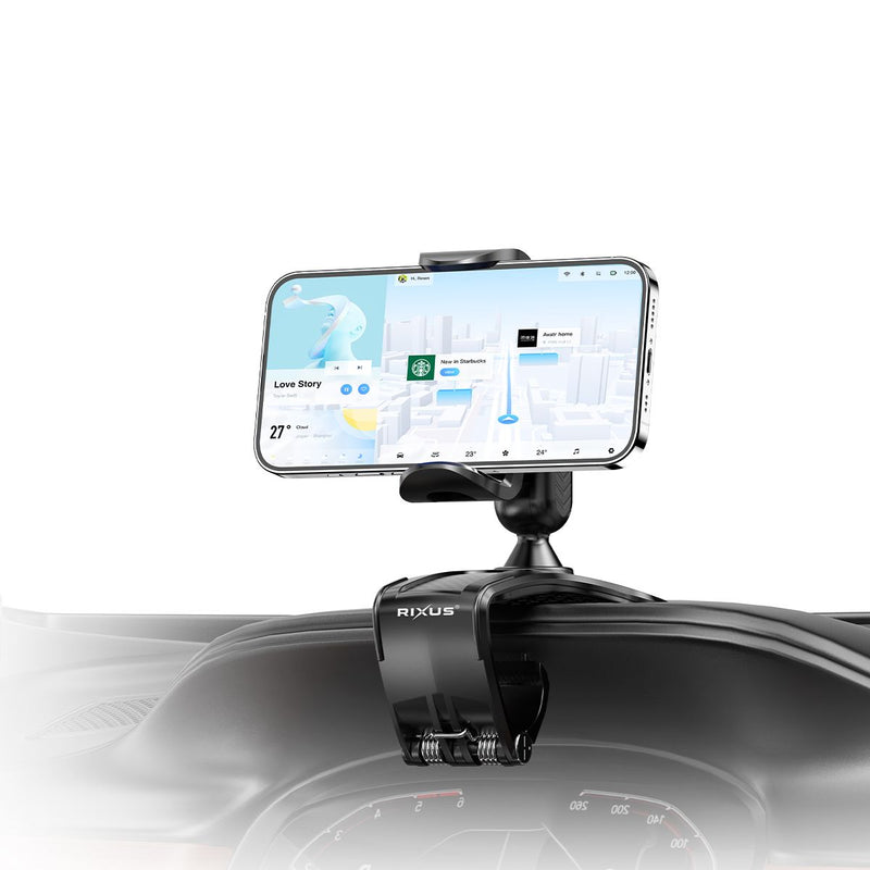 Rixus RXHW62 Support de navigation pour téléphone au tableau de bord pour véhicules automobiles Noir