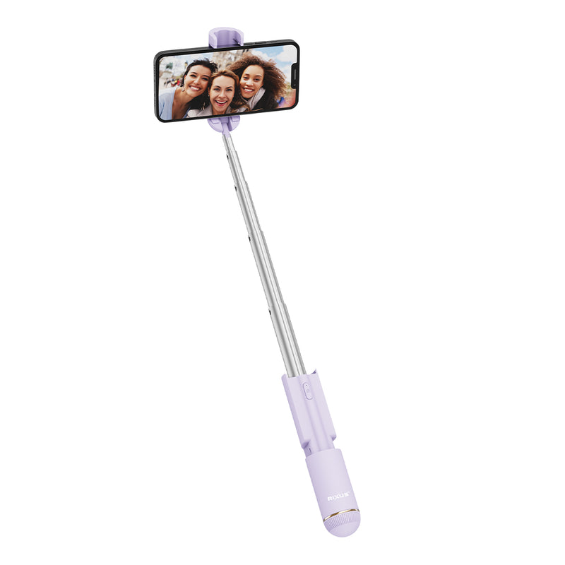 Rixus RXSF30P Mini Integrated Selfie Stick Bluetooth Purple