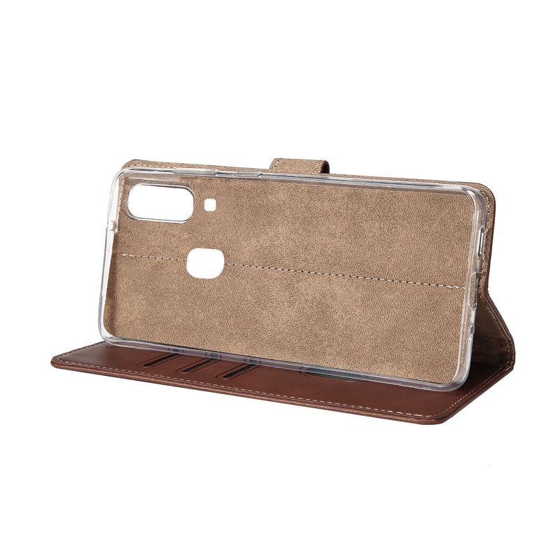 Rixus Bookcase For Samsung Galaxy A20e A202F Brown