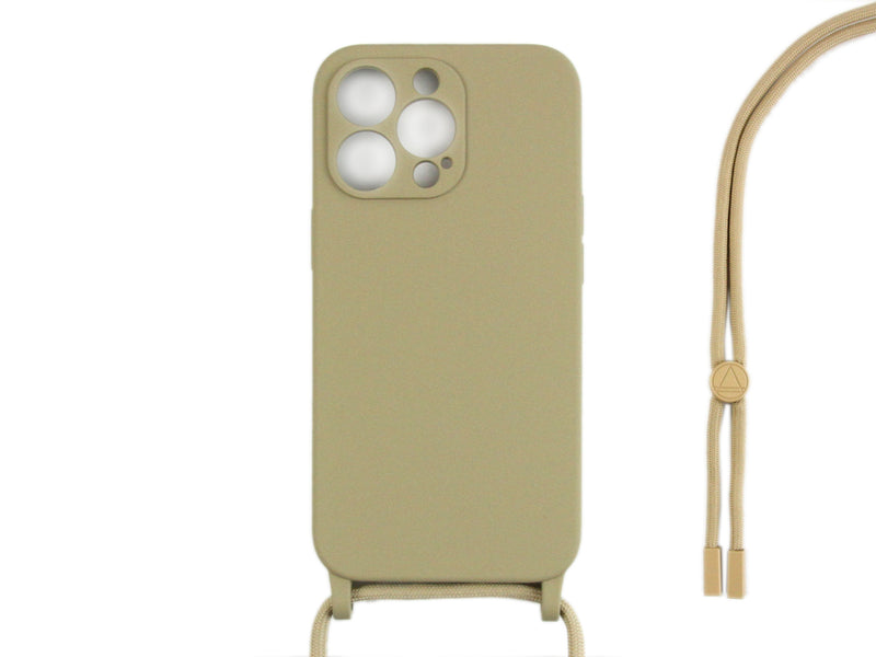 Rixus Para iPhone 13 Pro TPU Collar Cordón Funda Oro