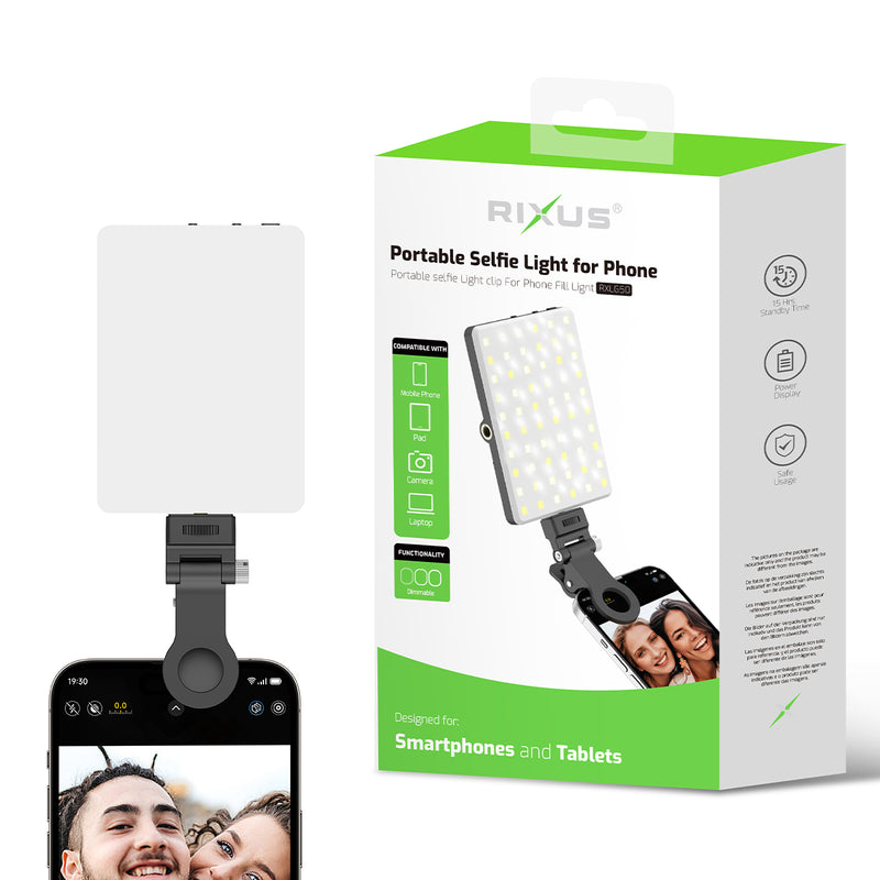 Rixus RXLG50 Portable Selfie Light For Phone Black