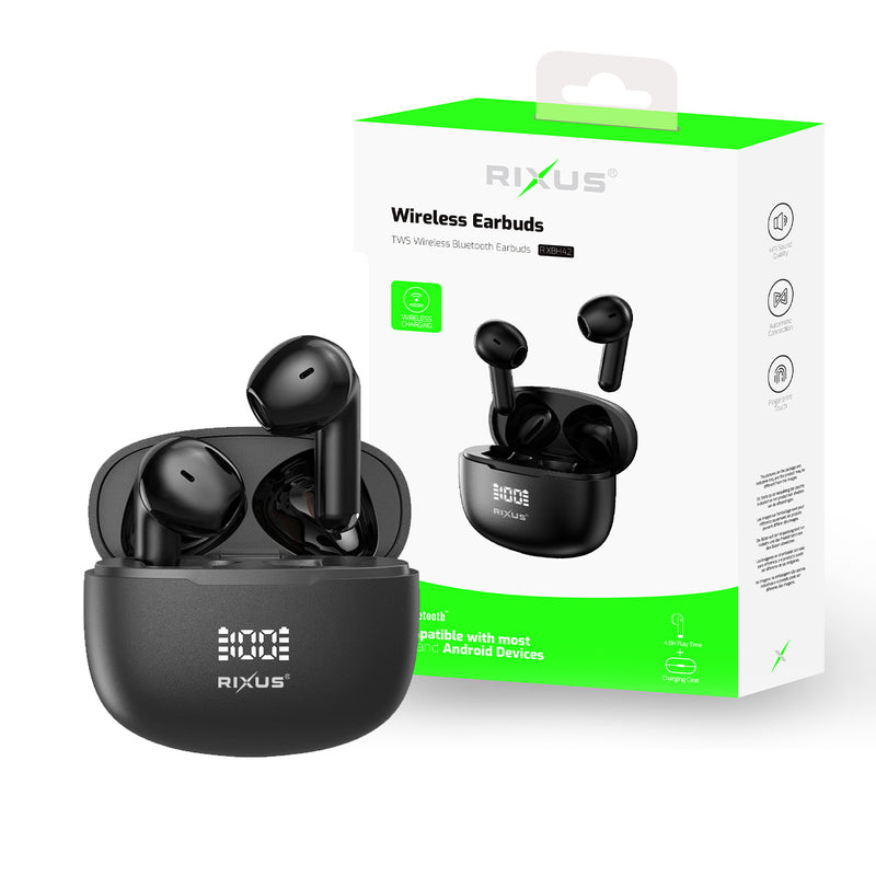 Rixus RXBH42 HIFI Sound Earbuds Wireless Headset Noir