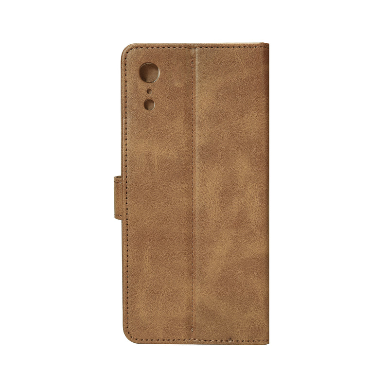 Rixus Bookcase For iPhone XR Light Brown