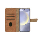 Rixus Bookcase For Samsung Galaxy S25 S931B Light Brown