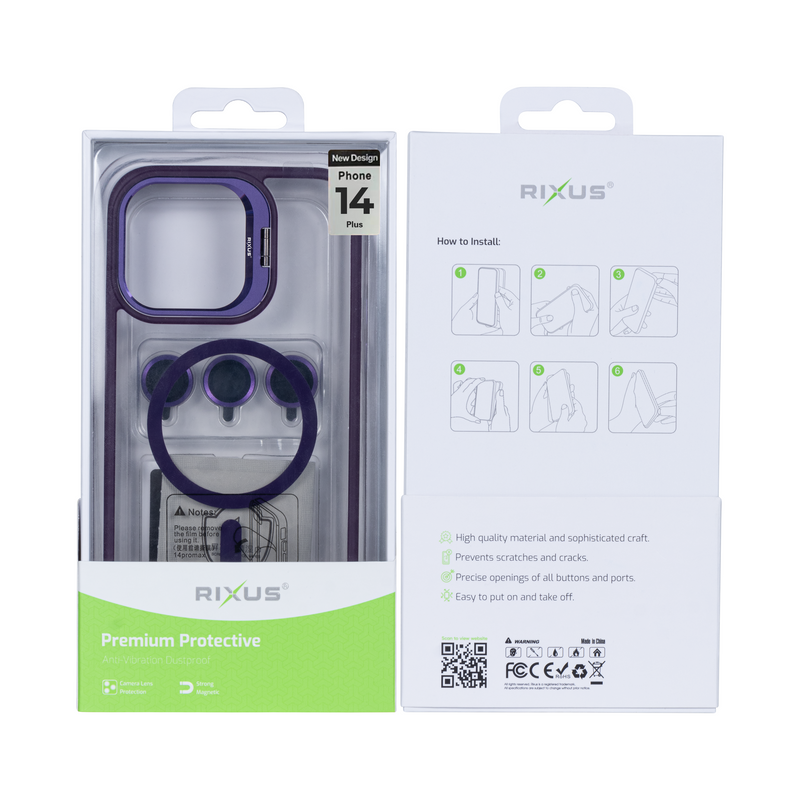 Rixus Classic 03 Case With MagSafe For iPhone 14 Plus Deep Purple