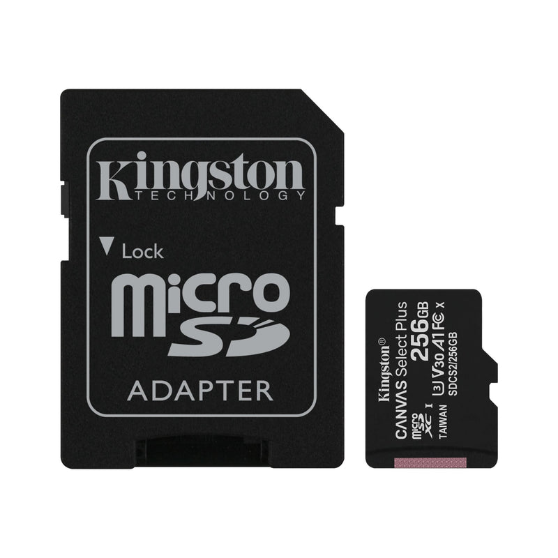 Kingston 256GB Canvas Select Plus MicroSD Memory Card 100R A1 C10 Card With Adapter