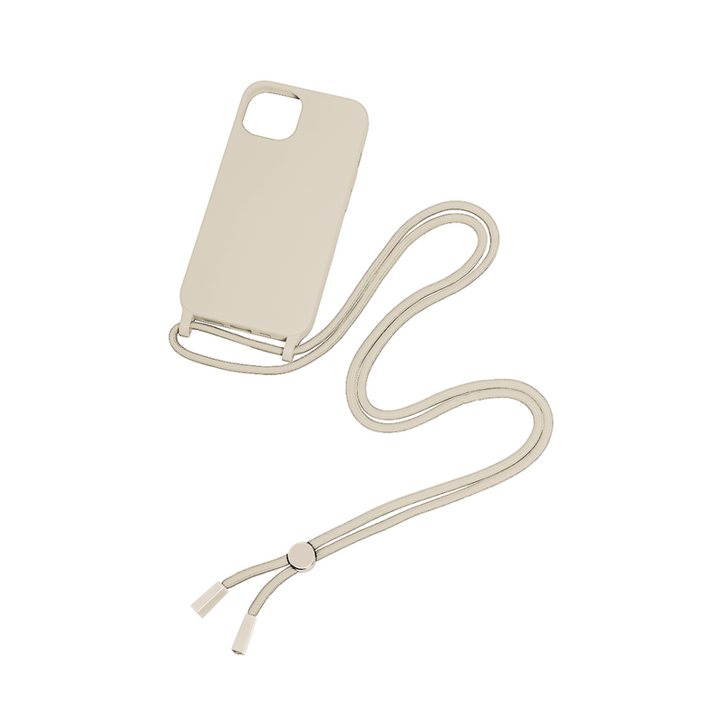 Rixus For iPhone 14 Plus TPU Necklace Cord Cover Gold