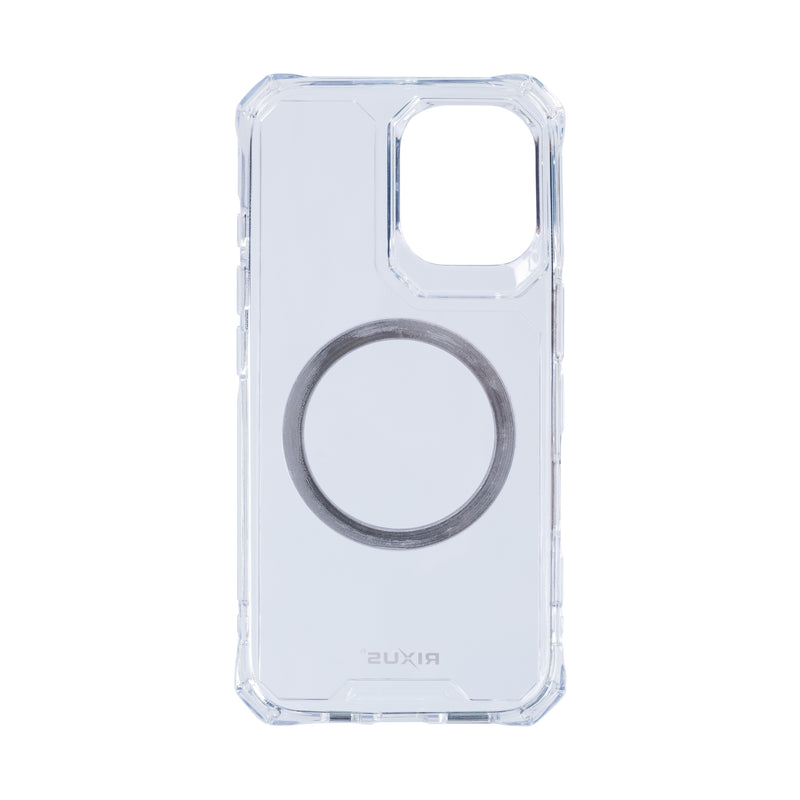 Rixus For iPhone 16 Armor-X Anti Shock Case With MagSafe Transparent