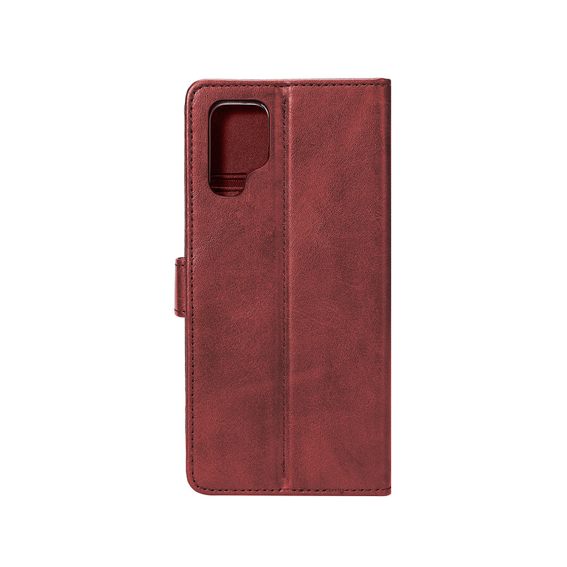 Rixus Bookcase For Samsung Galaxy S23 Ultra S918B Dark Red