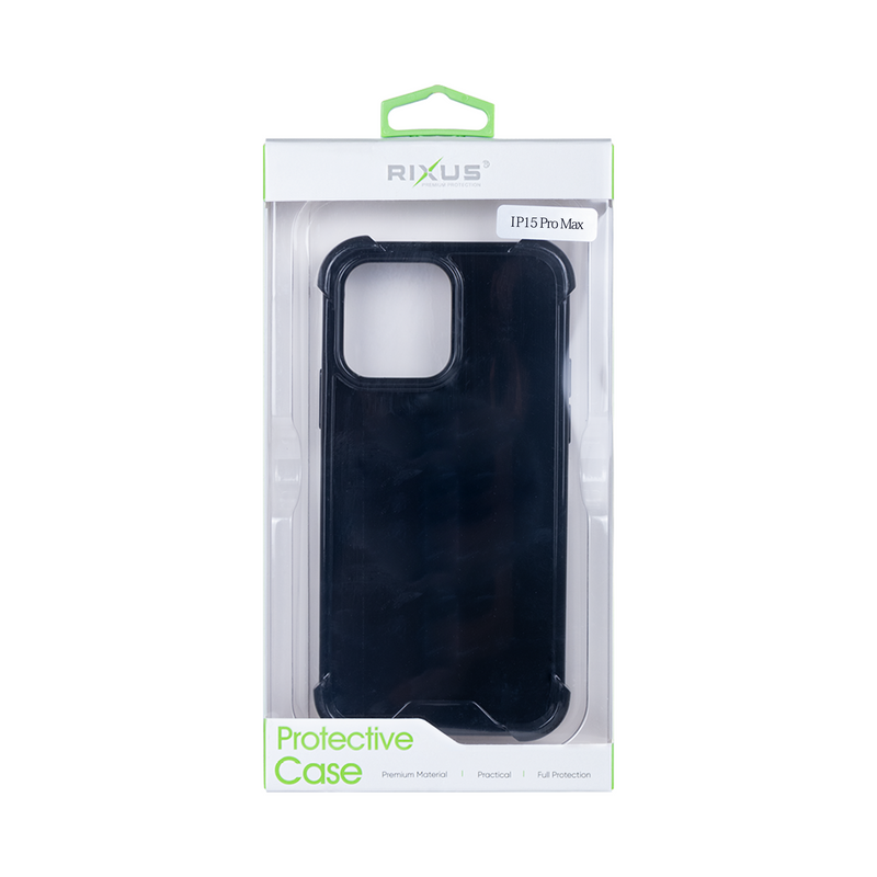 Rixus For iPhone 15 Pro Max Anti-Burst Case Black