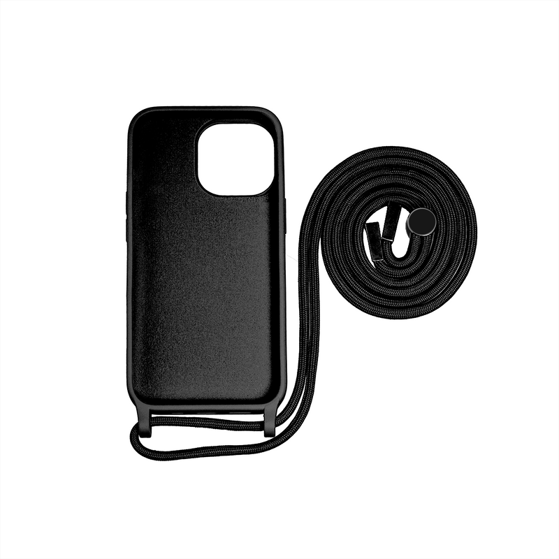 Rixus Para iPhone 14 Plus TPU Collar Cordón Funda Negro