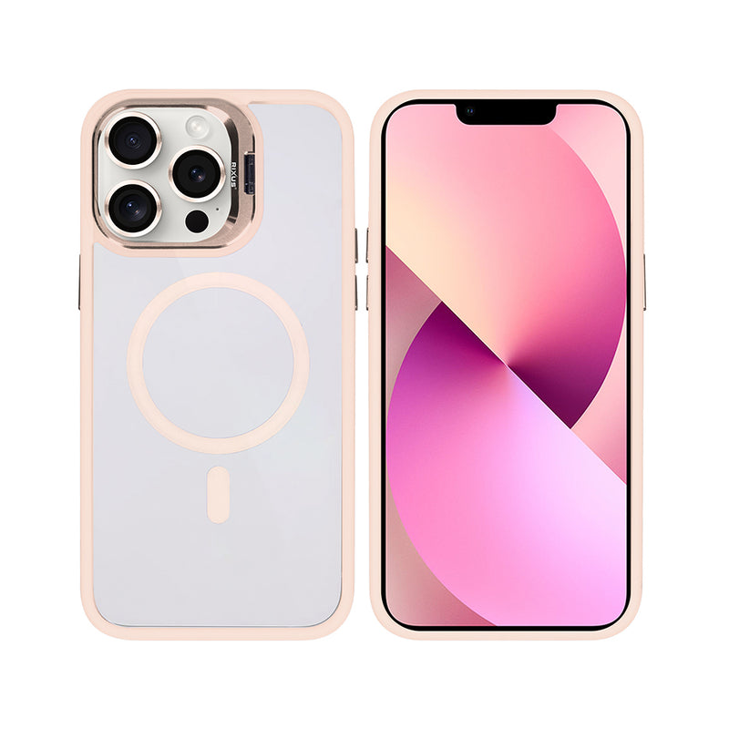 Rixus Classic 03 Case With MagSafe For iPhone 12, 12 Pro Light Pink