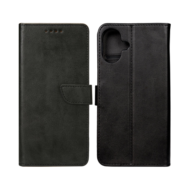 Rixus Bookcase For iPhone 16 Black