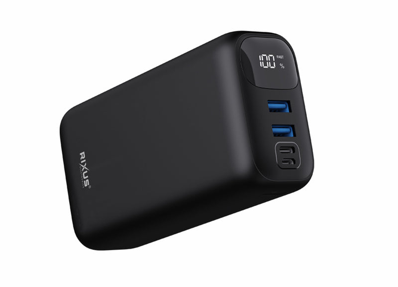 Rixus RXPB62 22.5W Super Fast Power Bank 30.000mAh 2USB+1PD OutPut Negro