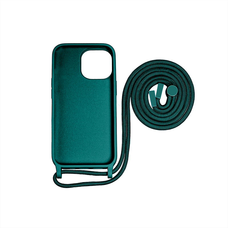 Rixus Pour iPhone 15 Pro Max TPU Cover Cordon Collier Vert Foncé