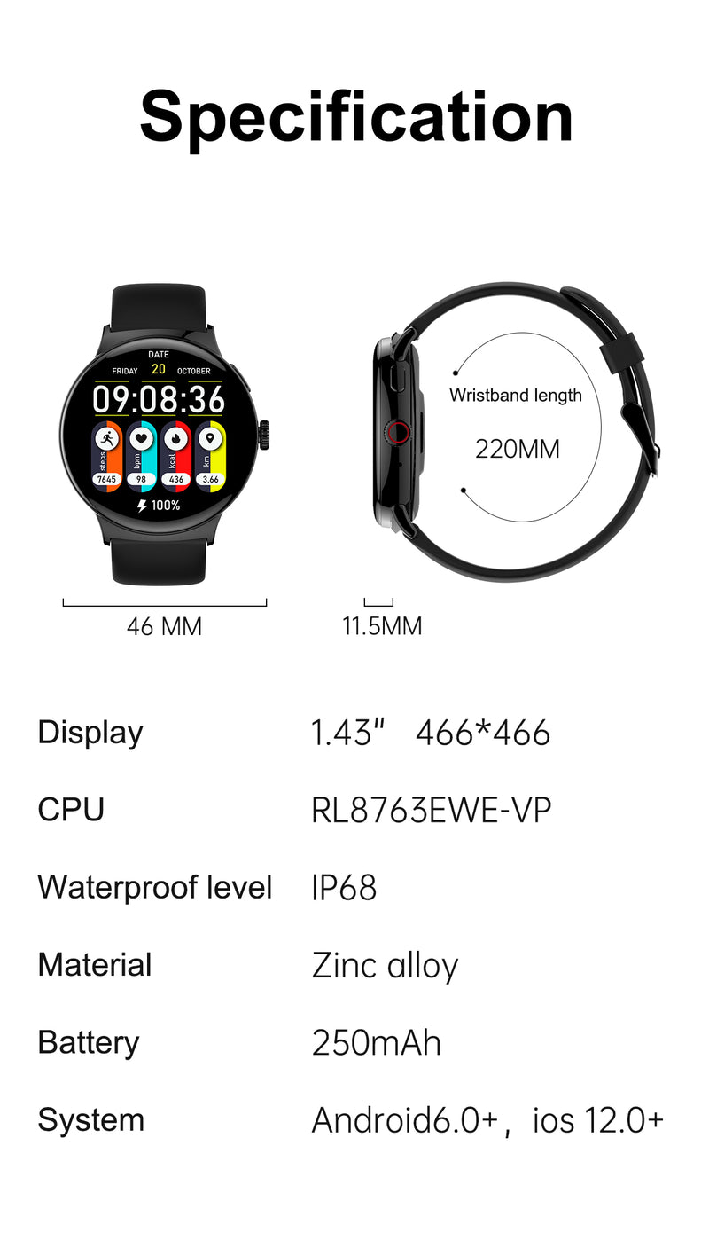 Linewear LA99 Smart Watch Black