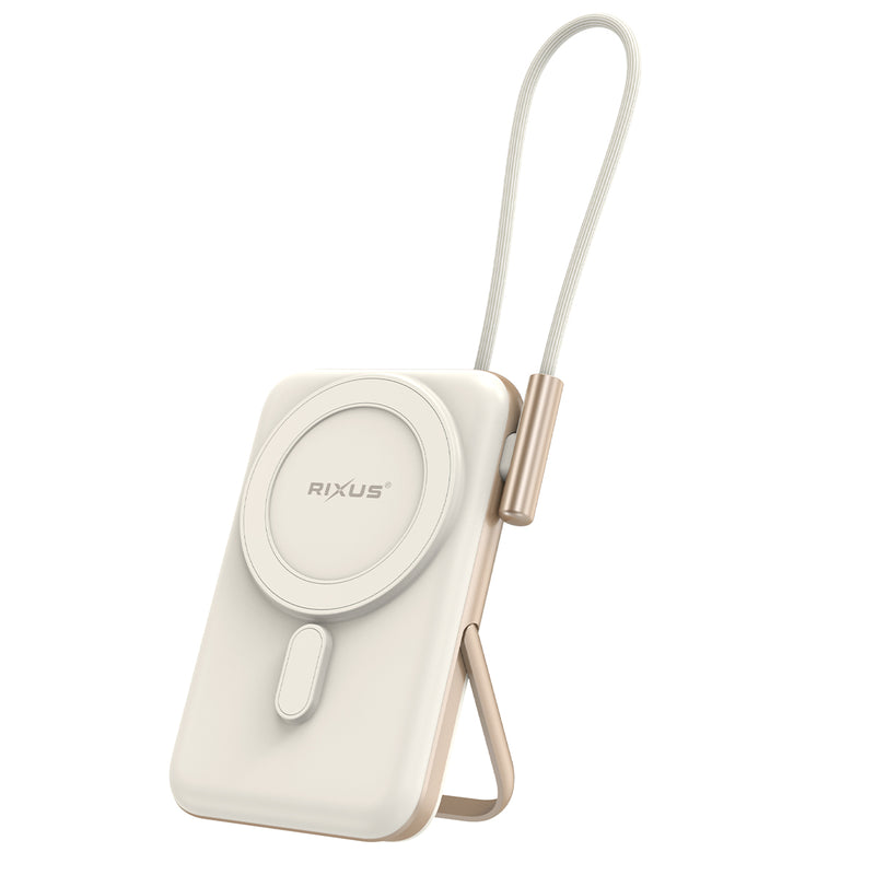 Rixus RXPB29 Magnetic Powerbank 10.000 mAh With USB-C Cable Build-In Rose Gold