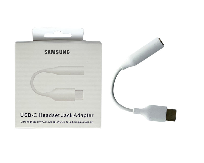 Adaptador de conector de audio USB-C a 3,5 mm de Samsung Caja de venta al público blanca