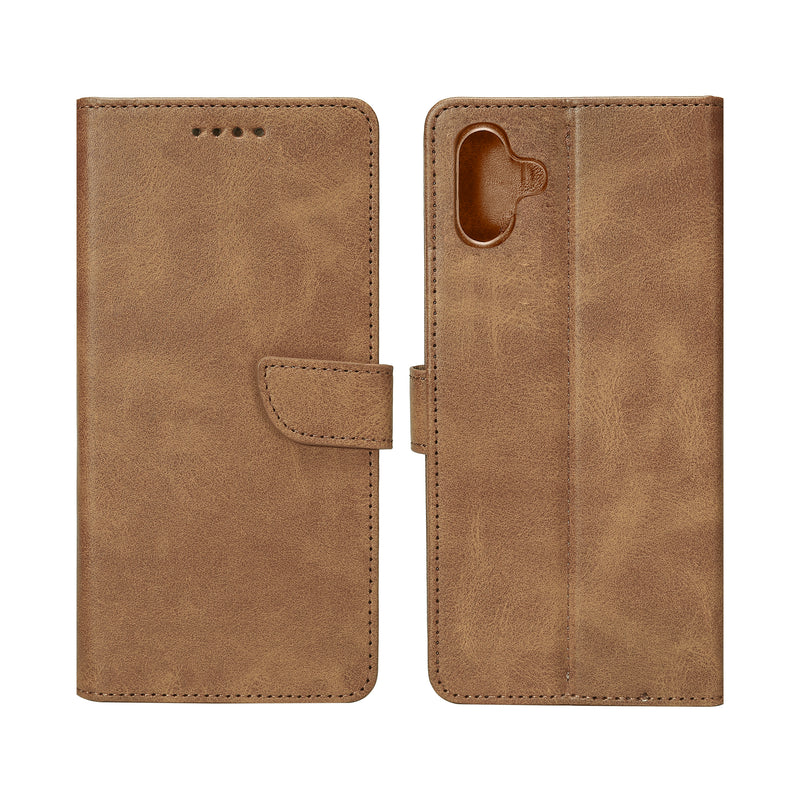 Rixus Bookcase For Samsung Galaxy A06 A065F Light Brown