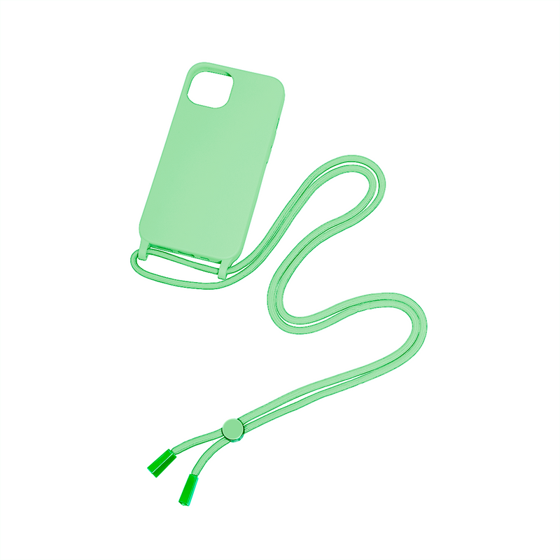 Rixus Pour iPhone 13 Pro TPU Necklace Cord Cover Matcha
