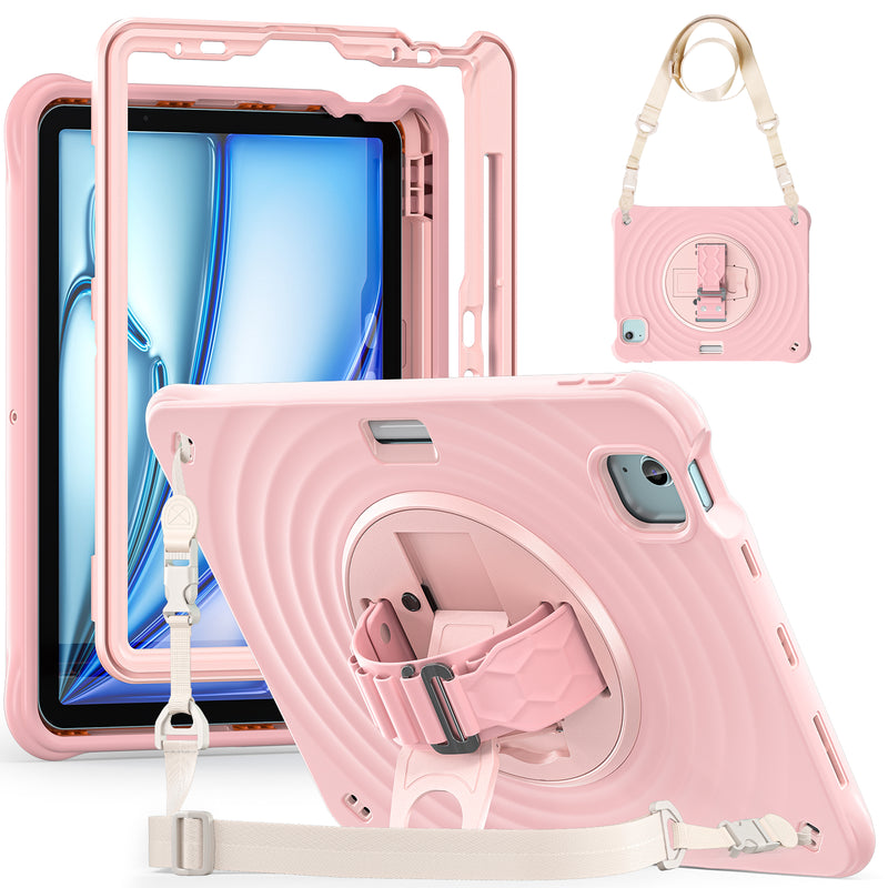 Rixus RXTC08 Anti Shock Case For iPad Air 13" (2024), iPad Pro 12.9" (2018, 2020, 2021, 2022) Cherry Blossoms Pink