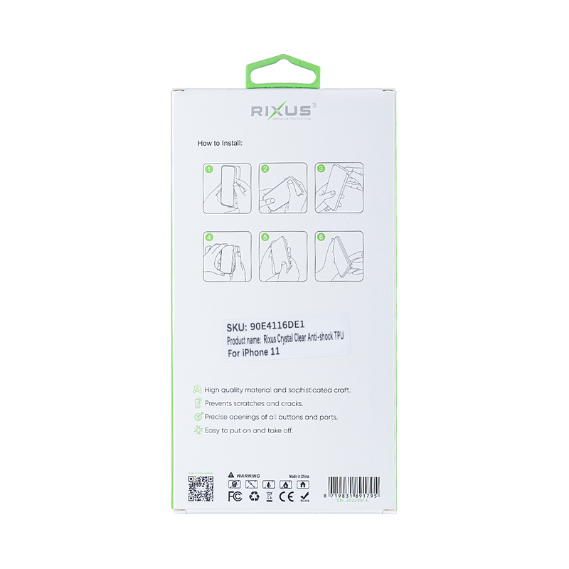 Rixus For iPhone 11 Crystal Clear Anti-shock TPU With MagSafe