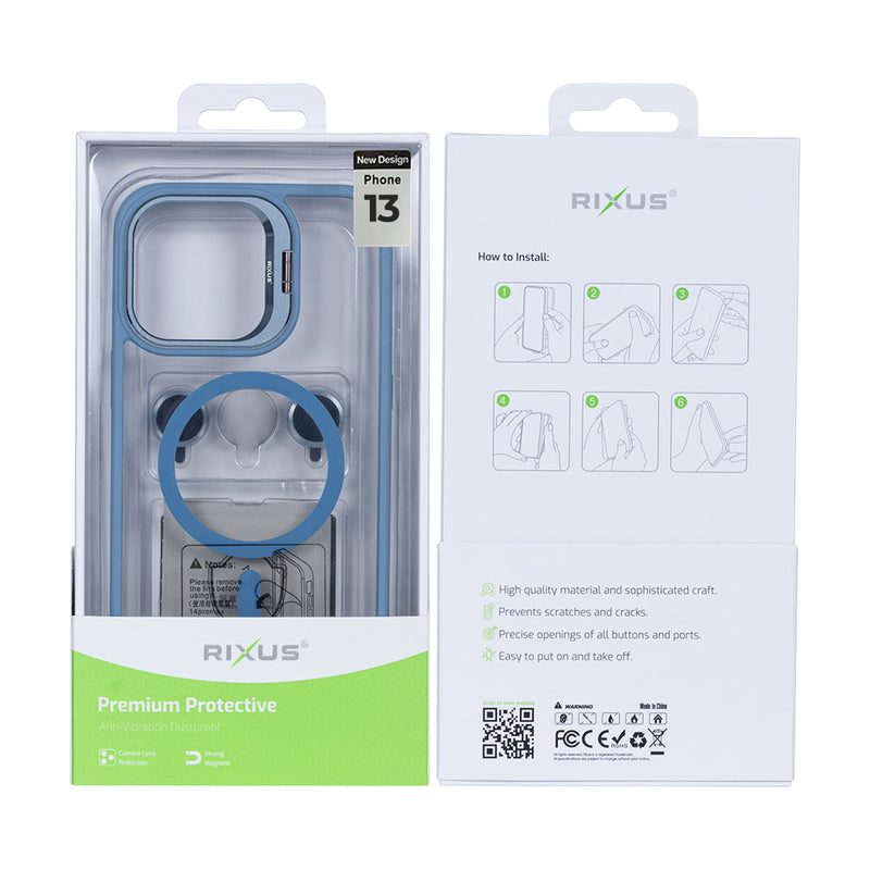 Rixus Classic 03 Case With MagSafe For iPhone 13 Light Blue