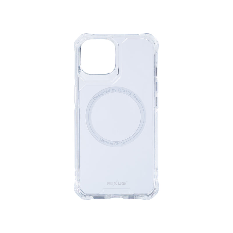 Rixus For iPhone 15 Plus Armor-X Anti Shock Case With MagSafe Transparent