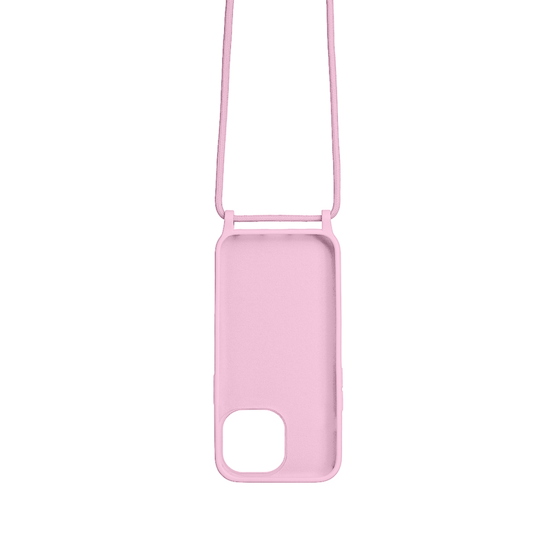 Rixus Pour iPhone 14 Pro TPU Necklace Cord Cover Rose