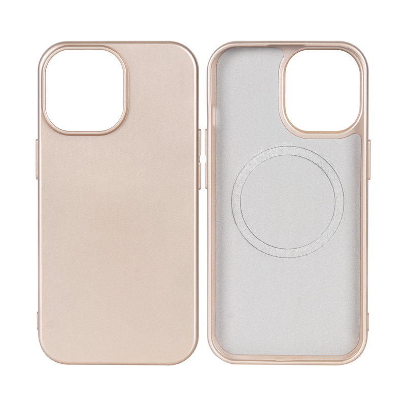 Rixus For iPhone 13 Pro Max Soft TPU Phone Case With MagSafe Gold