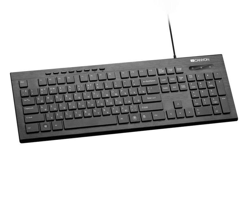 Canyon Teclado multimedia USB con cable HKB-W2 FR LED Negro (Azerty)