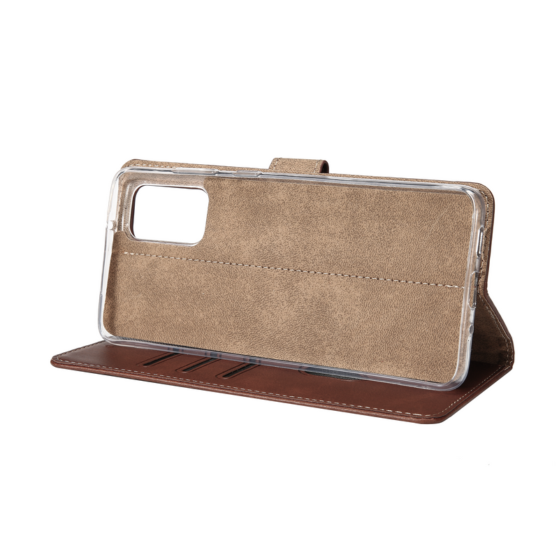 Rixus Bookcase For Samsung Galaxy A72 A725F Brown