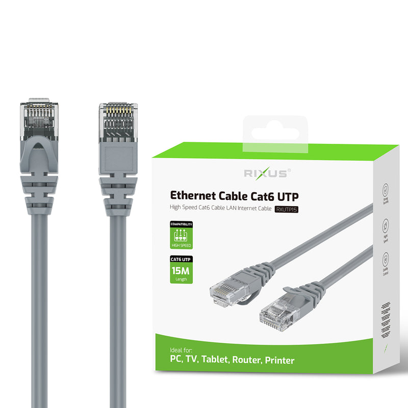 Rixus RXUTP15 Ethernet Cable Cat 6 UTP 15 Meter