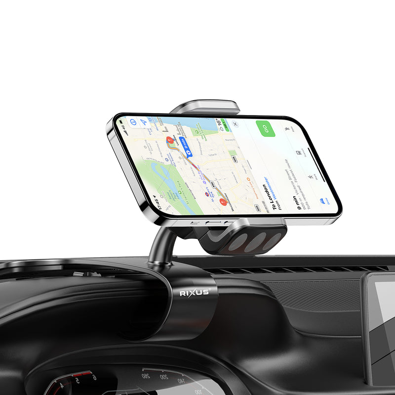 Rixus RXHW61 Clip HUD 360 degrés pour écran de téléphone dans la voiture Noir