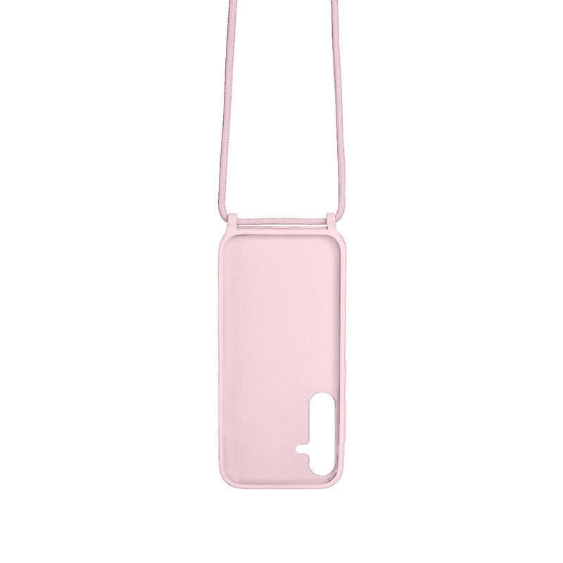 Rixus For Samsung Galaxy A55 5G A556B TPU Necklace Cord Cover Pink