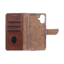 Rixus Bookcase For iPhone 16 Brown
